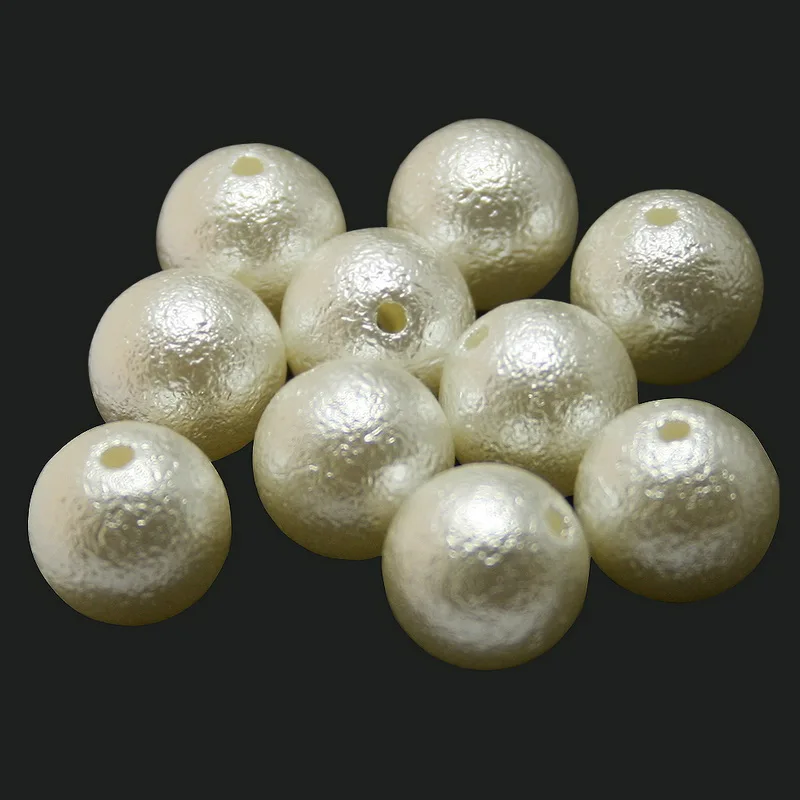 New Pick Size 4.6.8.10.12.14.16.18.20mm ABS White Imitation Pearl Beads Round Bead Wrinkled skin fit DIY Bracelet Making