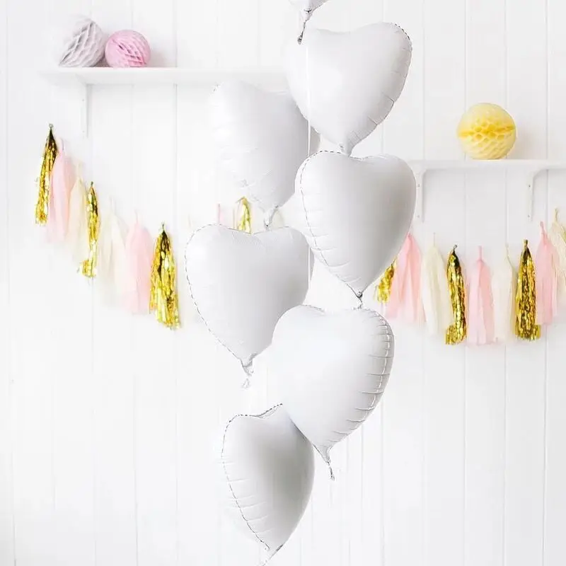 S0ar – ballon en feuille d\'aluminium en forme de coeur rond de 18 pouces, ballon à hélium, mariage, anniversaire, fête de noël, décoration,