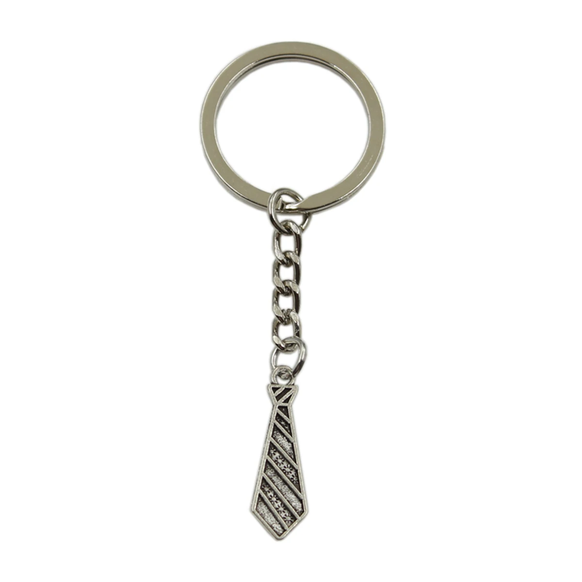 New Hot Men Key Ring Metal Key Chain Keychain Gift Jewelry Silver Color Necktie Tie Pendant Great Promotion