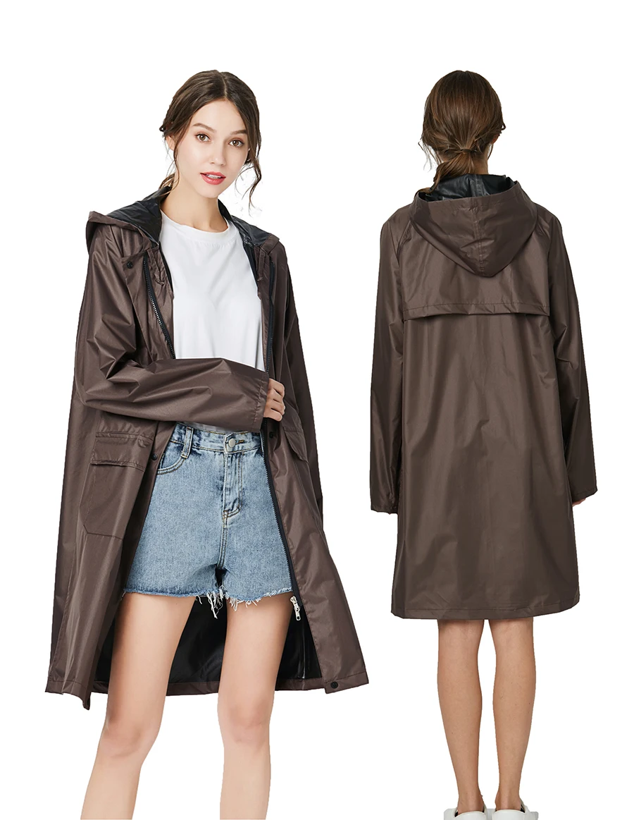 fashion Girl Lady Hooded Raincoat Outdoor Travel Waterproof Riding Cloth Rain coat for Women Poncho Long Rainwear raincoat