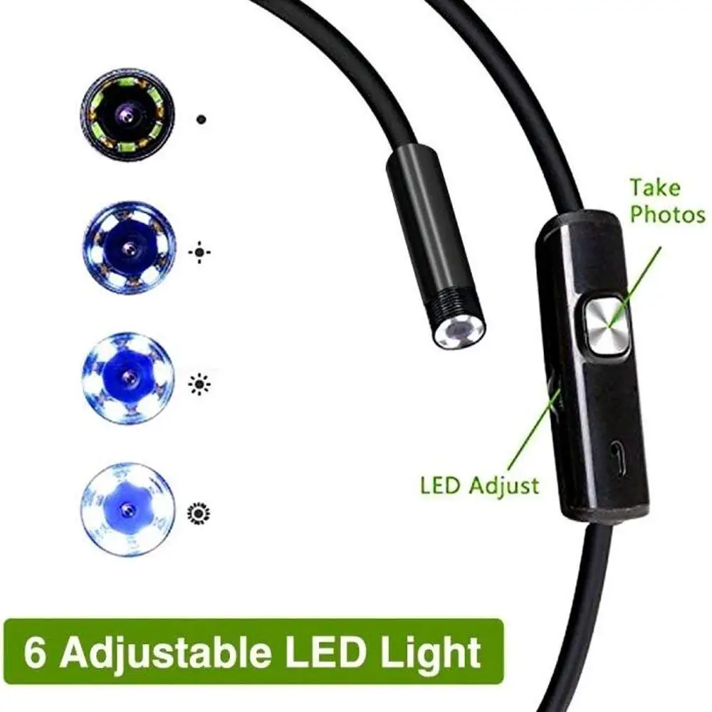 3in1 5.5mm 6Led Type C Waterproof Endoscope Camera Inspection 1m 2m 3.5m 5m USB Cable Endoscope Borescope Android Endoscope