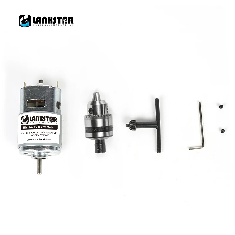 B10 Chuck Miniature Drill DC 12~24V 775 Motor Angle Grinder Cutting Grinder Polishing Engraving Electric Handle Drill Press Kit