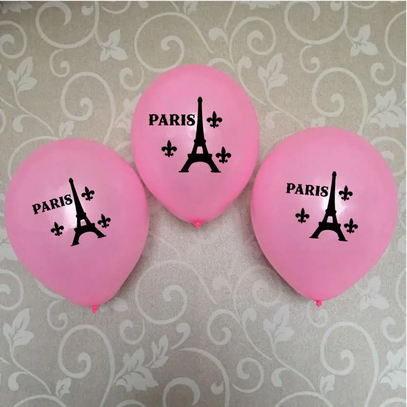 12 Pink Paris Eifel Tower Balloons I Love Paris Theme Sweet 16 Birth Princess 7th 13th Birthday party Baby Shower Decorations