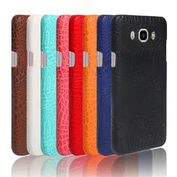 For Samsung J5 2016 J5108 Case Crocodile Grain Hard PC+PU Leather Surface Back Cover Case for Samsung Galaxy J5 2016 J510 J510F
