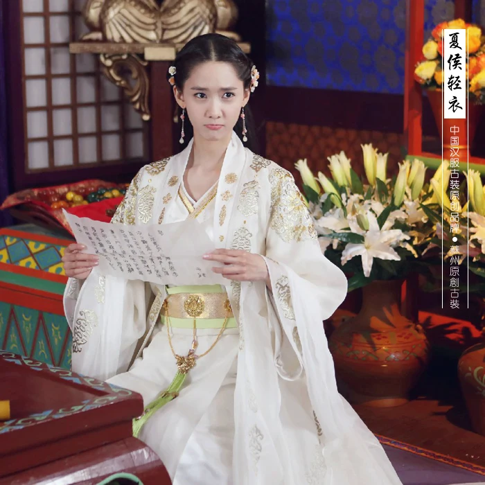 

White Gold Newest TV Play Chinese Hero-Zhao ZiLong of Three Kingdoms Period Actress Yun'Er Same Design Drama Costume Hanfu