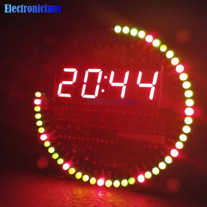 DIY DS1302 cyfrowy świetlówka LED wyświetlacz DS1302 obracanie doprowadziły zegar Alarm temperatury moduł Diy zestaw Mini USB 5V 3V dla Arduino