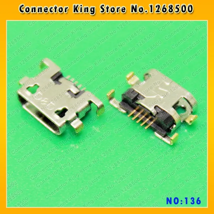 100pcs/lot Micro 5P USB jack for HUAWEI Lenovo zte D10 Sink Type USB Charging Charger Port Connector Dock Socket,MC-136