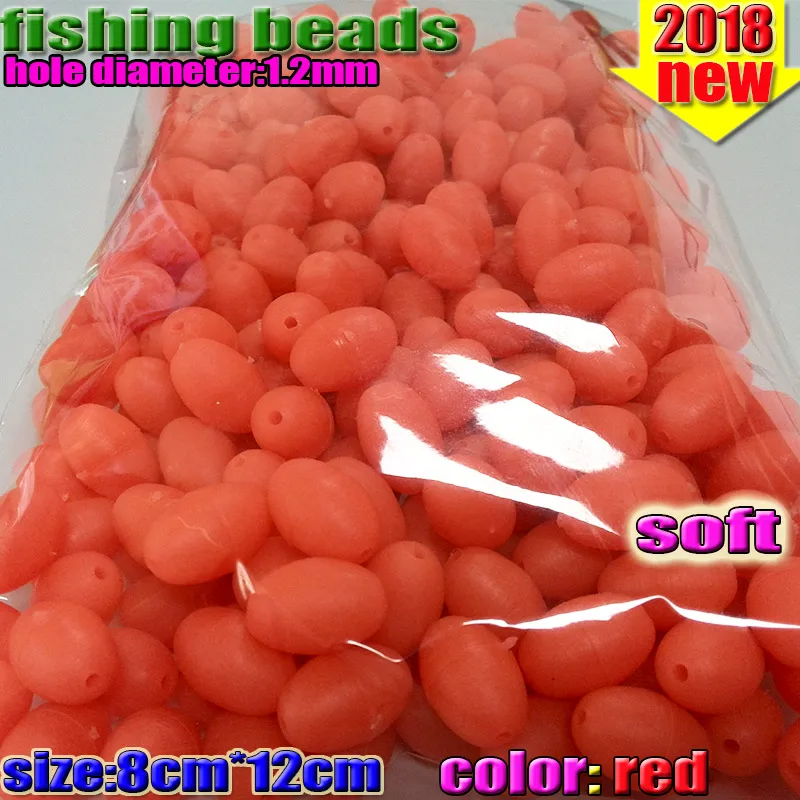 2023 fishing soft glow oval beads size 3*4 4*6 5*8 6*8 6*10 7*10 8*12mm  color: RED  600pcs/lot