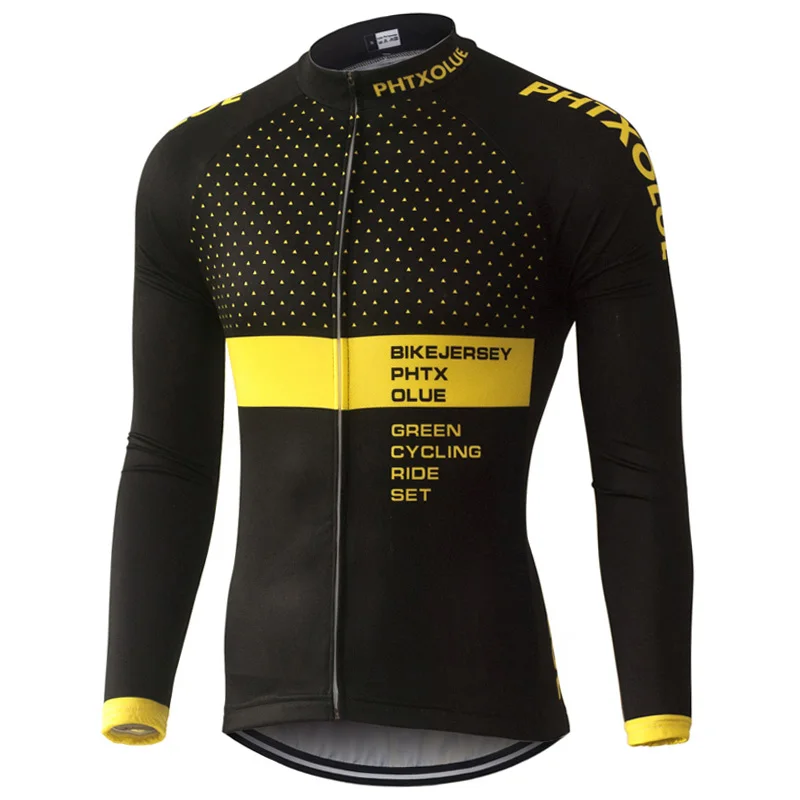 Phtxolue Thermal Fleece Cycling Jerseys Autumn Winter Warm Pro Mtb Long Sleeve Men Bike Wear Spring Summer Cycling Clothing