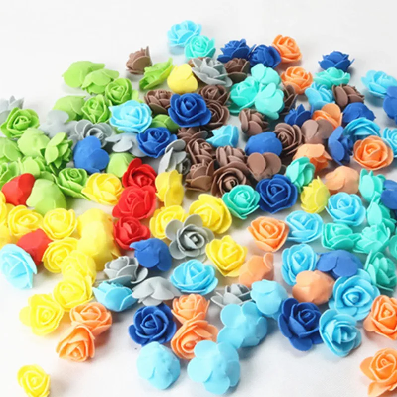 

20pcs Blue Mini PE Foam Rose Flower Head Artificial Rose Flowers Handmade DIY Wedding Home Decoration Festive & Party Supplies