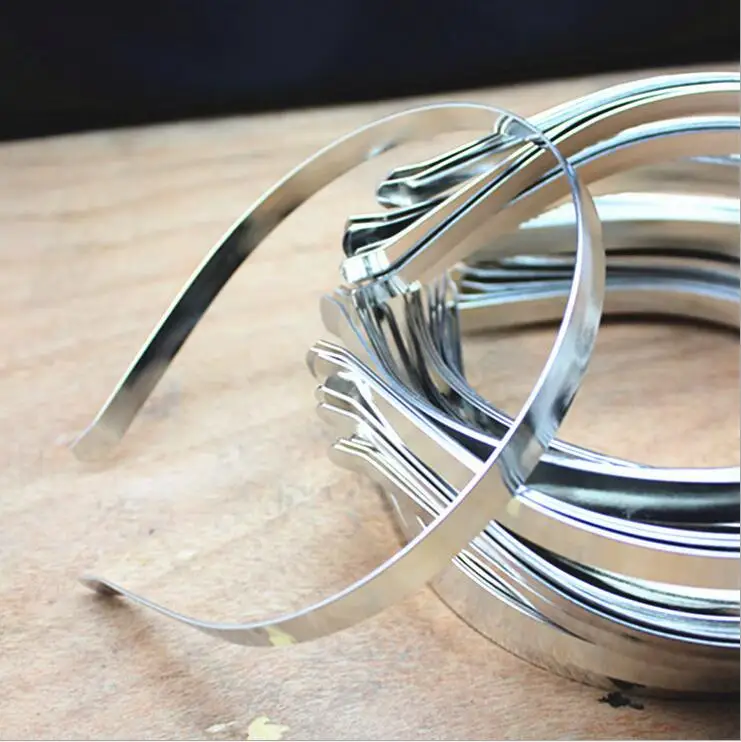 10pcs/lot Rhodium/Gold Color Width 5mm Head Bands Stainless Steel Hair Bands Hairwear Base Setting DIY Jewelry For Women Z528