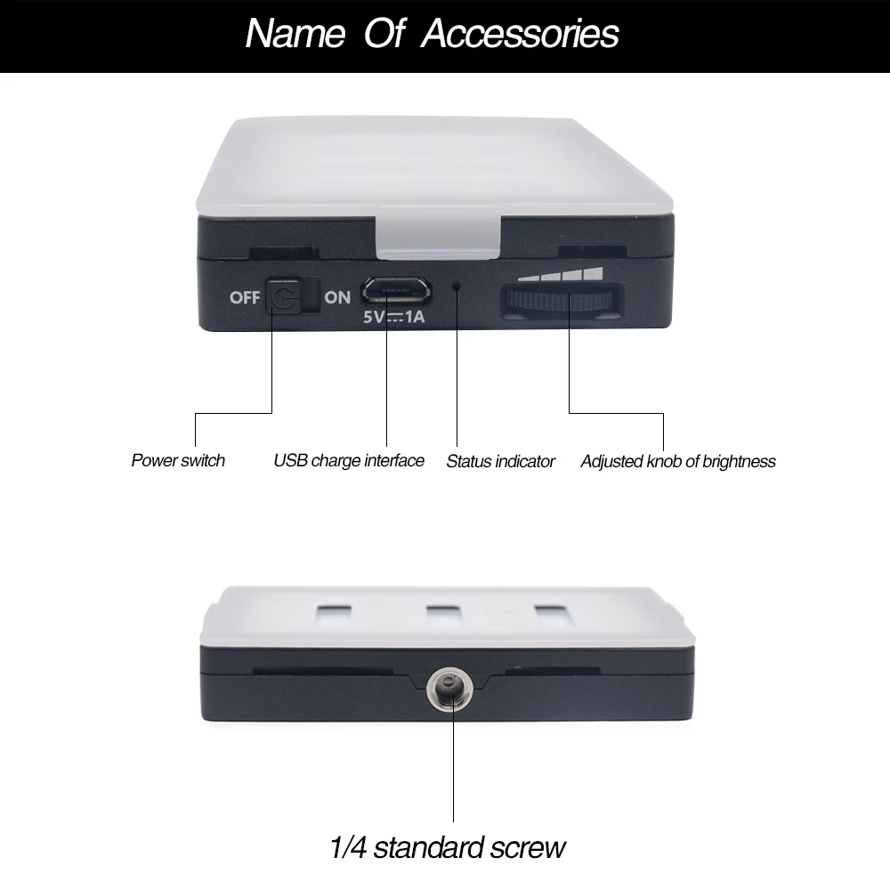 Mcoplus-Luz LED LED16 para vídeo CRI 95, batería de iones de litio integrada, recargable por usb, para teléfono, cámara, DV, videocámara, flash