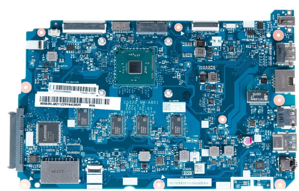 For Lenovo Ideapad 110-14  110-15IBR laptop Mainboard NM-A801 w/ N3060 1.60 GHz SR2KN 100% test ok