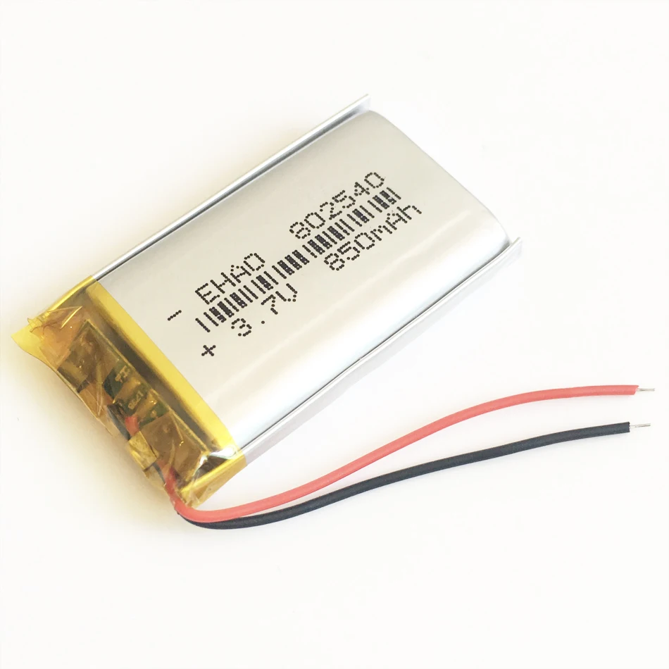 3.7V 850mAh 802540 litowo-polimerowa LiPo akumulator do Mp3 PAD DVD E-book zestaw słuchawkowy Bluetooth głośnik 8*25*40mm