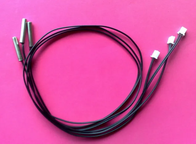 50pcs/lot 600mm length with probe Nickel plated Copper shell 5*25mm 10K+-1% 3435 NTC temperature sensor