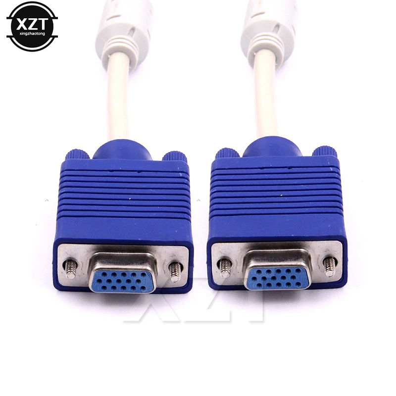 Newest 1 computer to dual 2 monitor vga splitter cable video splitter 15 pin 2 vga male to female splittter for PC TV