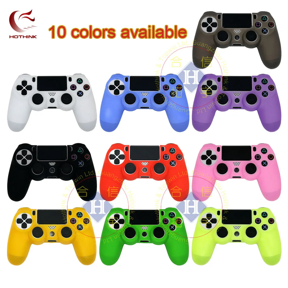 HOTHINK Protective Silicone Case Skin cover Soft case for Playstation 4 Slim PS4 Pro Controller dualshock 4 gamepad