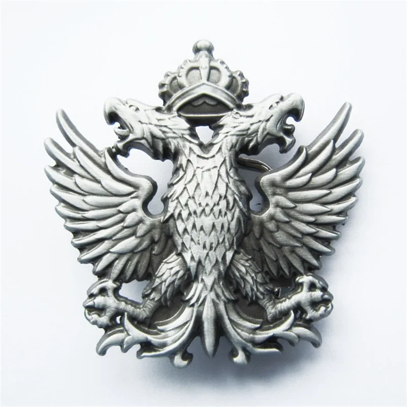 Hebilla de cinturón de águila de doble cabeza, corona de imperio de Rusia, también disponible en BUCKLE-WT041 de EE. UU.