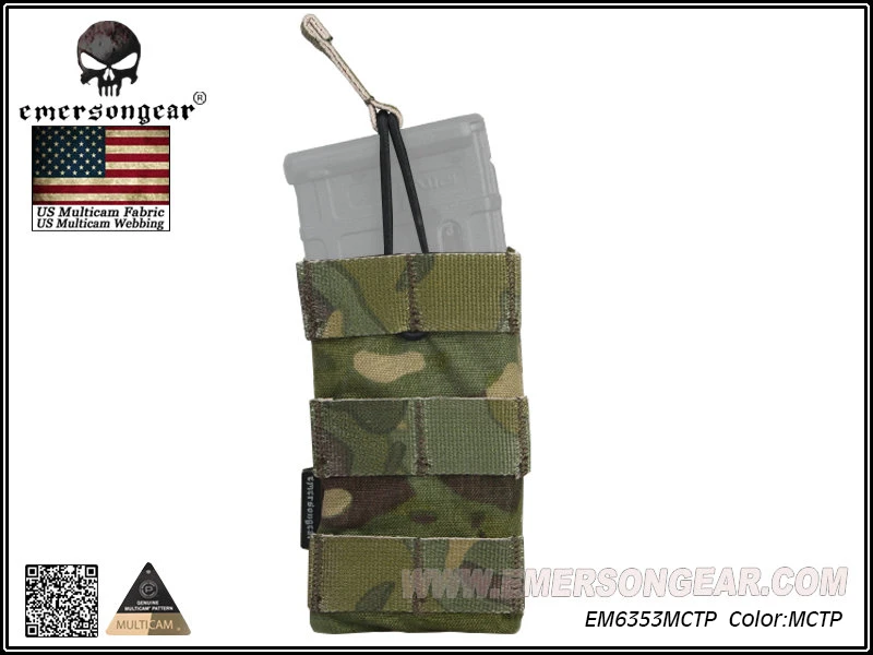 EmersonGear-Modular Open Top Magazine Pouch, Single MAG Pouch, Combat Molle, Multicam, EM6353