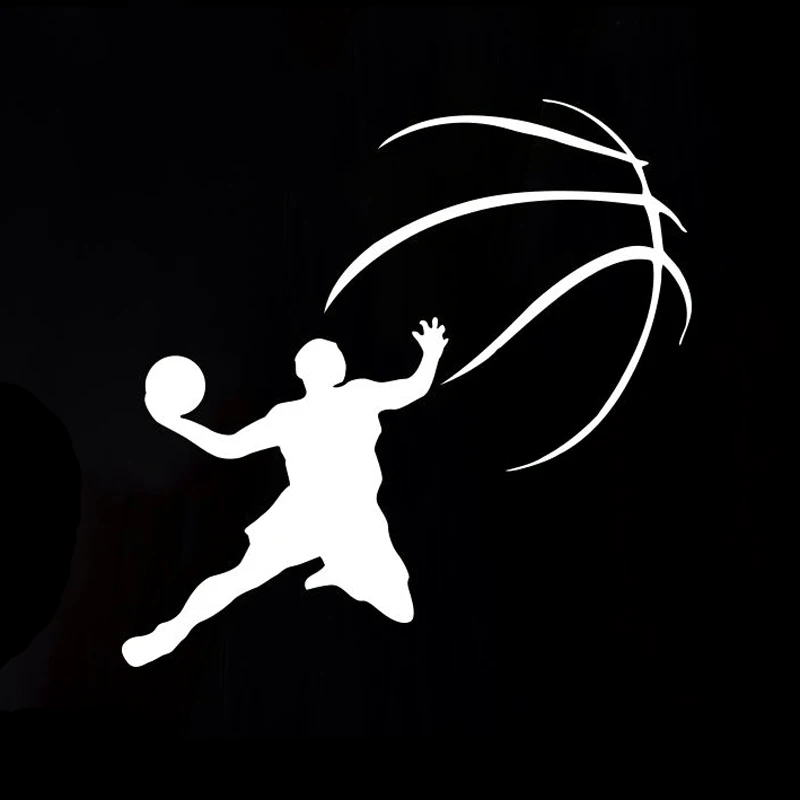 13.8CM13.8CM Fashion Sport Basketball Player Vinyl Black/Silver Car Sticker S9-0279