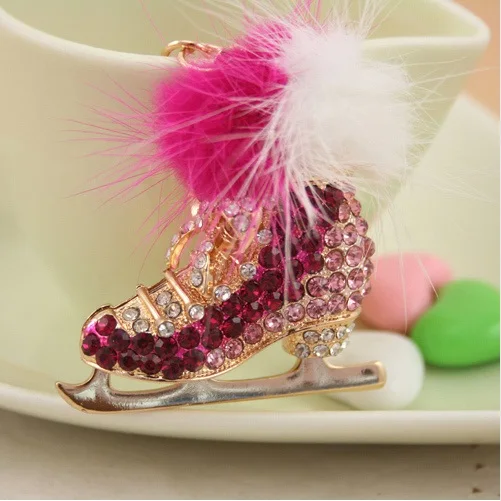 chaveiro!fashion Rhinestone High-heeled shoes keychain car Pendant key ring women bag charms keyring key holder Friends gift