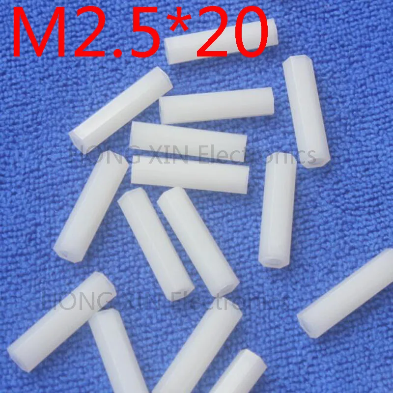 M2.5*20 1pcs White nylon Standoff Spacer Standard M2.5 Female-Female 20mm Standoff Kit Repair parts High Quality