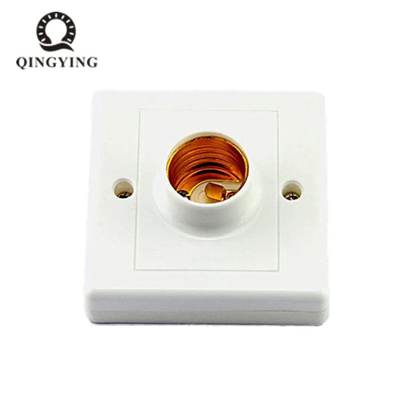 

10pcs/lot E27 lamp holder, square Lamp Bulb Socket Bases White lamp holder, flame retardant PBT, Good Quality