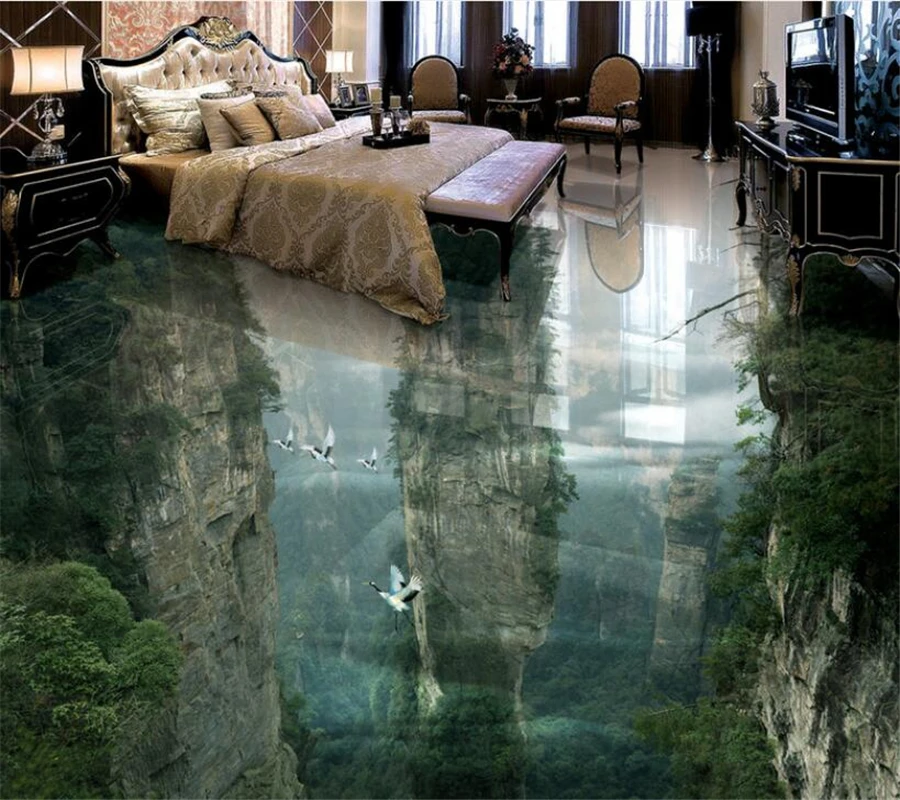 

Custom floor Horizon Wonderland Cliffs Living Room Bathroom 3D Floor Tile Floor Painting Room Bathroom 3D Floor photo