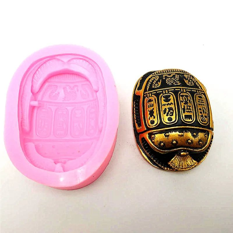 Ancient Egyptian Amulet Scarab Silicone Cake Mold diy Fudge Chocolate Jelly Mould Kitchen Baking Tools