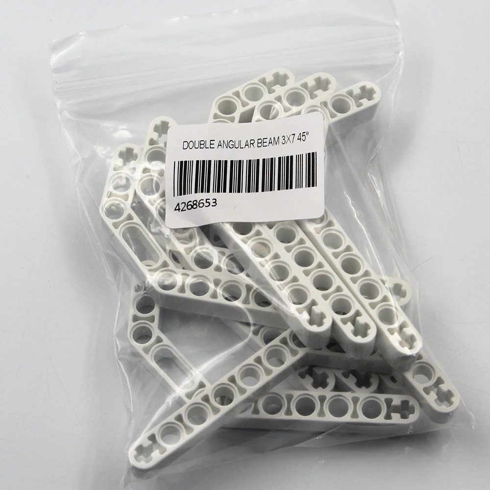 MOC 빌딩 블록 자동 잠금 벽돌 기술 부품 10PCS 이중 각도 빔 3X7 45DEG 각도 레고 32009와 호환 가능