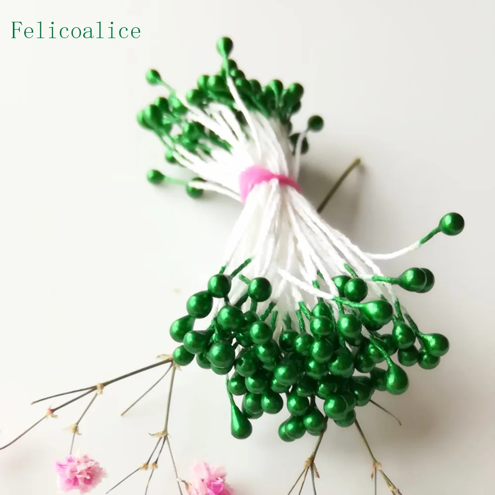 3mm 500 stücke Perle Blume Staubblatt Stempel Kuchen Dekoration Für DIY Doppel Köpfe Floral Staubblatt Für DIY Hochzeit dekoration – Detail 11