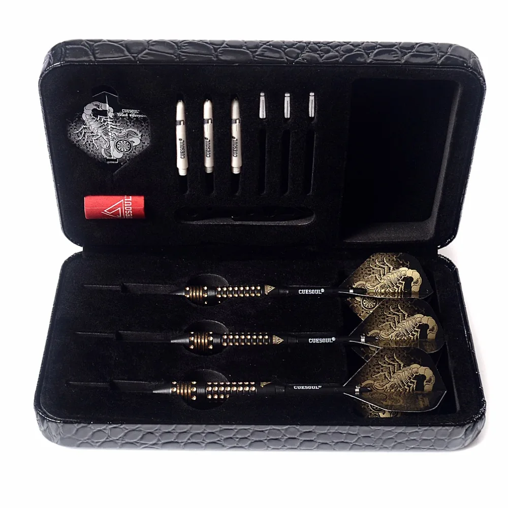 CUESOUL Black Scorpion 22g Deluxe Steel Tip Darts Set