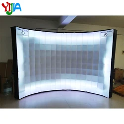 3m  Brightly LED Wall with LED Strips All Around  Inflatable Photo Wall Backdrop Stand with Inner Air Blower for Weddings Party