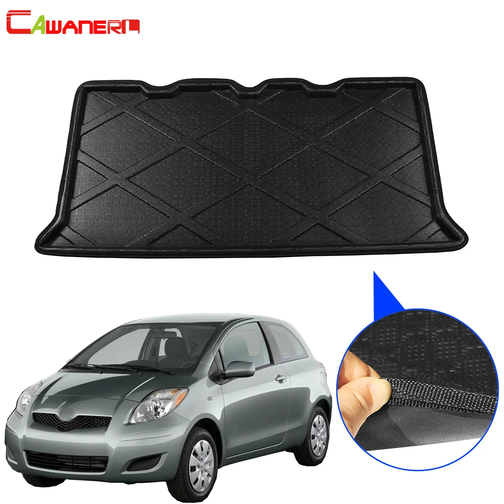 Cawanerl Car Styling Trunk Mat Floor Boot Tray Liner Rear Cargo Carpet Luggage Mud Protector Pad For Toyota Yaris 2010-2013