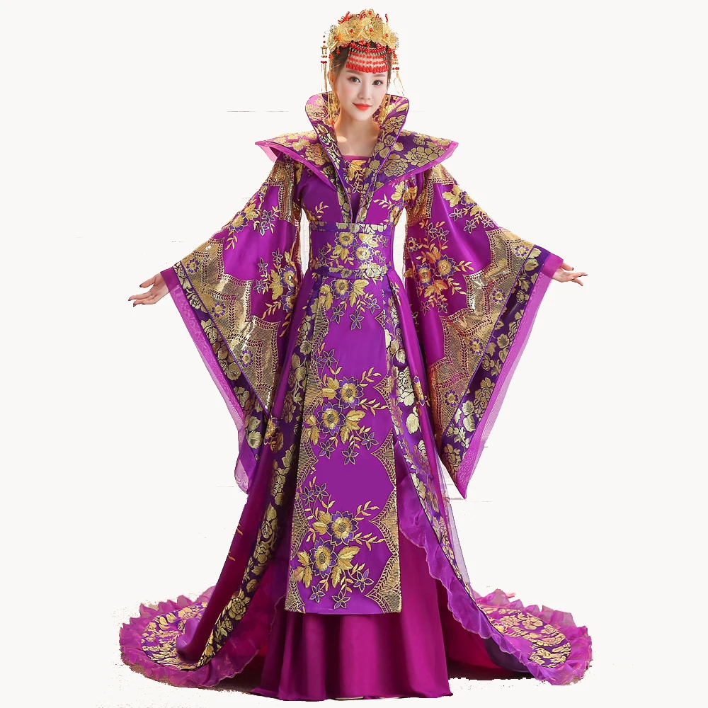 

High Quality Designer Chinese ancient Tang dynasty Tailing Costume Guzheng Show Clothing Women Hanfu Chinese Photography