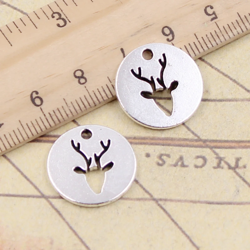 10 sztuk Charms Deer Head 18x18mm tybetański brąz srebrny kolor wisiorki antyczny tworzenia biżuterii DIY Handmade Craft