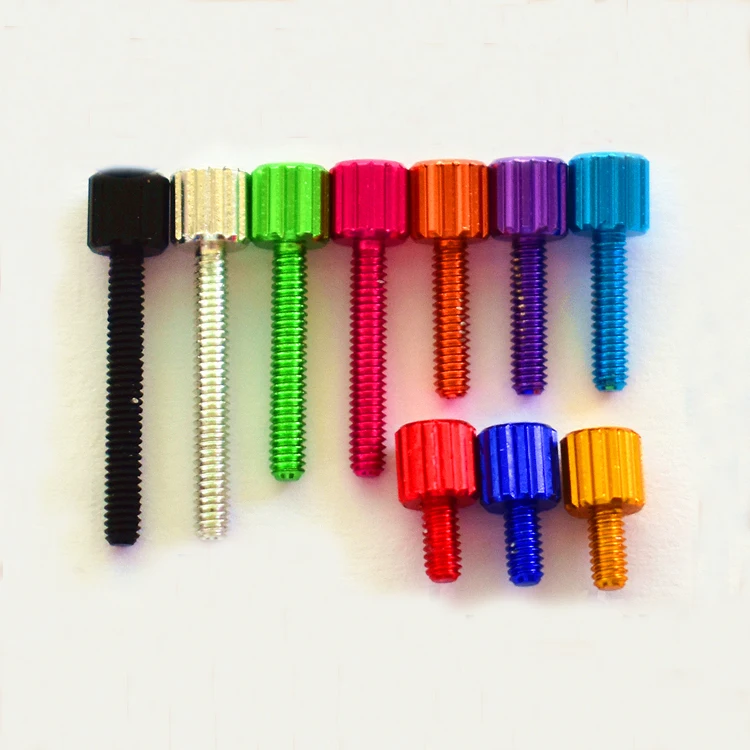 3Pcs M2x12mm M2x15mm Multicolor Ultralight aluminum alloy Screws flat head knurling hand screw aircraft model chassis bolts