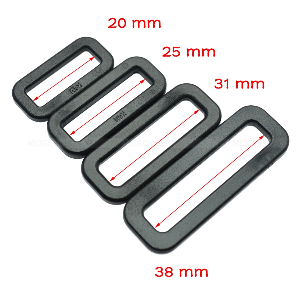 5pcs/pack Plastic Loops Looploc Rectangle Rings Adjustable Buckles For Backpacks Straps  Backpack accessories Black