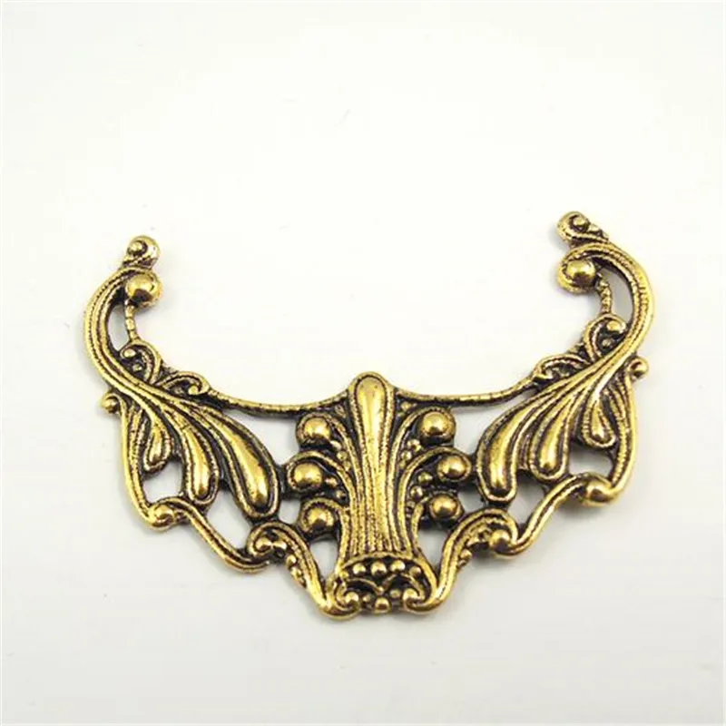 (15Pieces)Bohemia Vintage Jewelry Findings Hollow Antiqued Gold Color Headwear Shaped Necklace Pendant Bracelet Charms Dec 31463