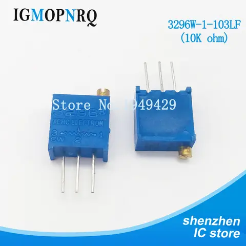 10Pcs/lot 3296W-1-103LF 3296W 103 10K ohm Top regulation Multiturn Trimmer Potentiometer High Precision Variable Resistor