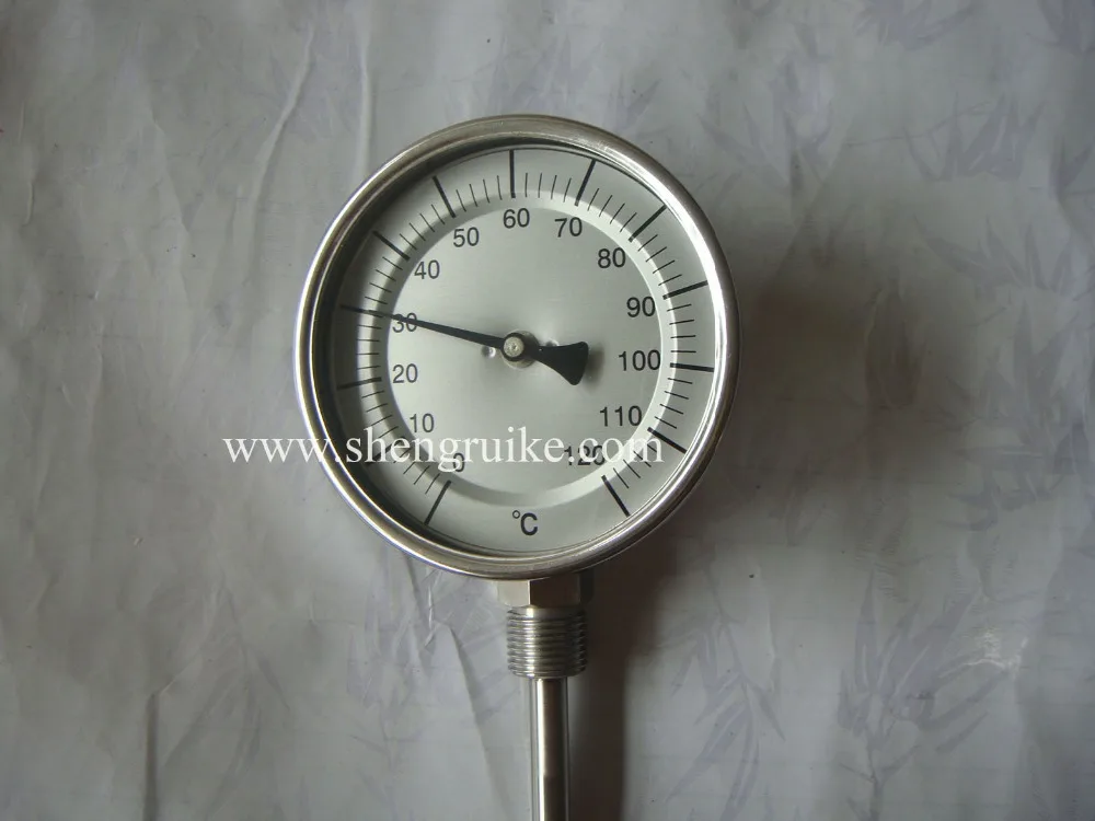 0-120C WSS  Industrial Bimetal Thermometer with 3/8NPT Thread