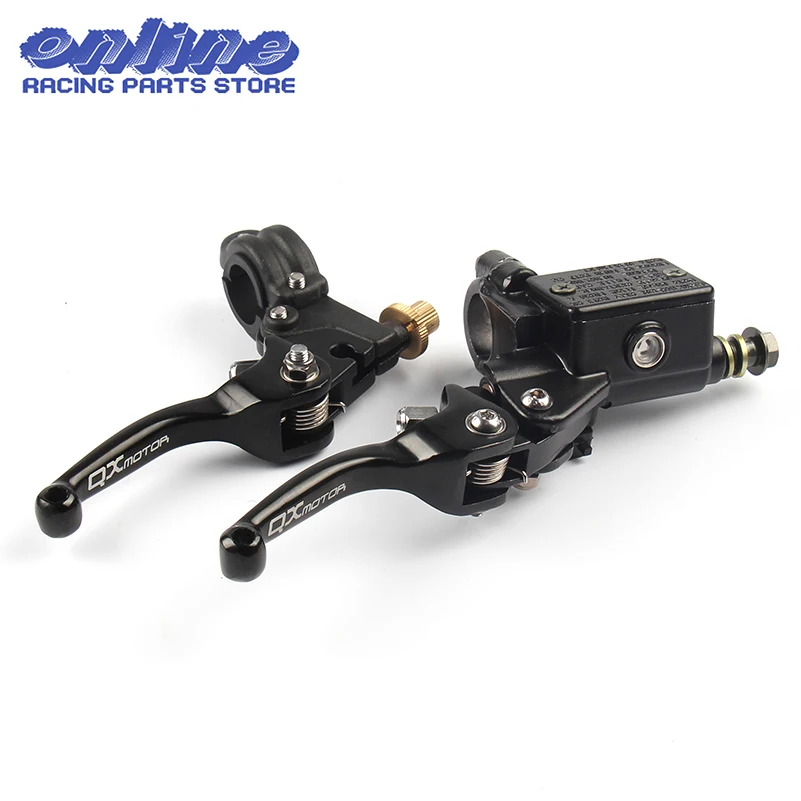 Black QXMOTOR Logo CNC folding brake lever clutch Lever with front pump Fit Most CRF KLX YZF RMZ Motorcycle Dirt Bike Motorcross