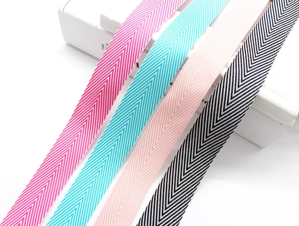 1 inch 25mm Colorful Geometric Stripe Herringbone Woven pattern Ribbon Wrapped Gift Packages Folk-Custom Tape