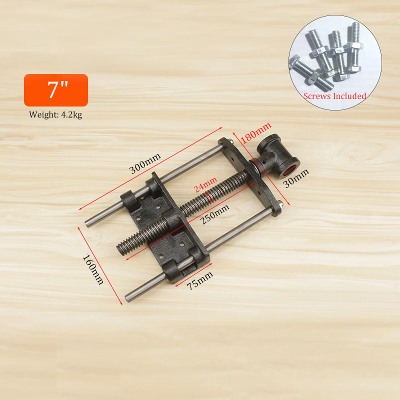 7-Inch Wood Working Quick Release Regular Front Vise Hardware for Workbench