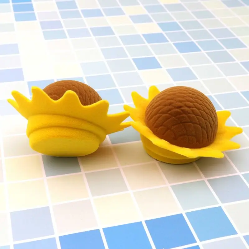 Gelbe Sonnenblume Samt Ring Box Ohrringe Geschenk Geschenkboxen Verpackung für Schmuck Hochzeit Verlobung Display Halter Großhandel – Detail 6
