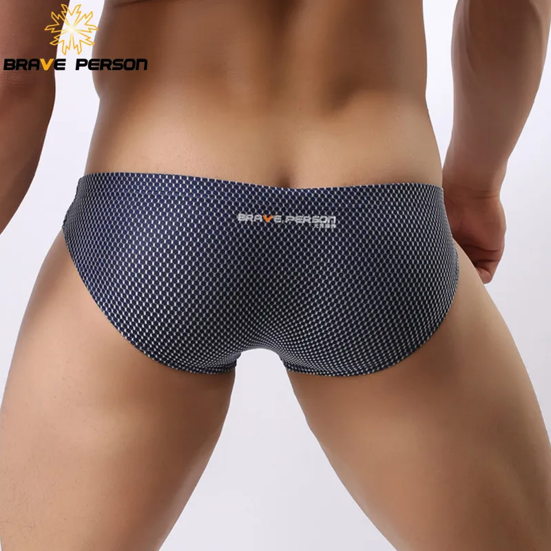 Brave Person Men\'s Nylon Underwear Briefs Bikini Sexy Men Shorts Jacquard Penis Underpants Brand Briefs Mens Underwear