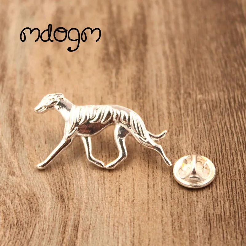 Mdogm Whippet Dog Animal Brooches And Pins  Suit Cute Funny Metal Small Father Collar Badges Fashion Gift For Male Men B064