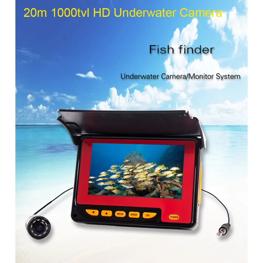 Underwater Camera Fishing Finder Video Fishfinder 4.3 inch LCD Monitor 20m Cable