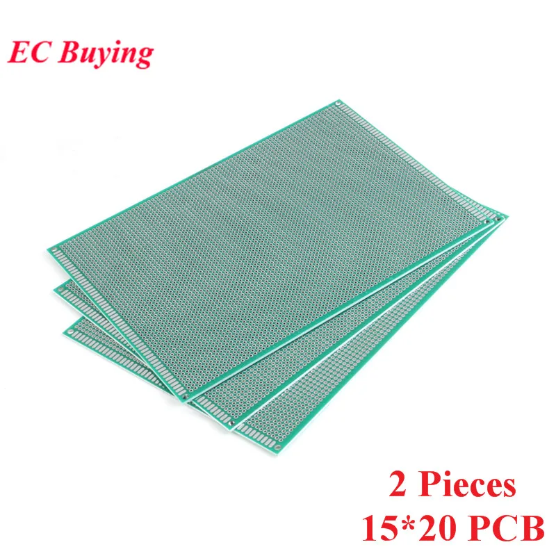 2pcs/lot 15x20cm Double Side Prototype Universal Printed Circuit PCB Board 2.54mm Pitch Protoboard Hole Plate 15*20cm 150x200mm