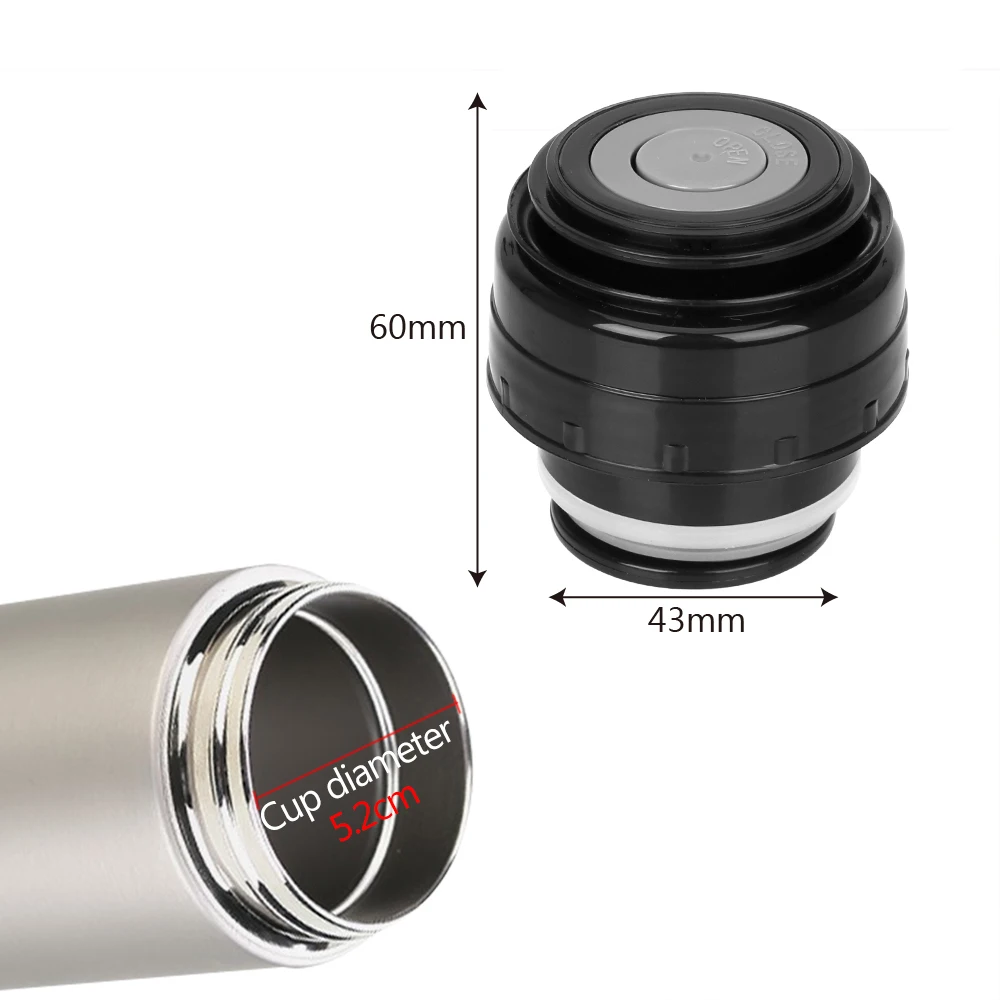 5.2cm Bullet Flask Cover Outdoor Travel Cup Vacuum Flask Lid Mug Outlet Thermos Cover Stainless Thermoses Accessories Cup Lid